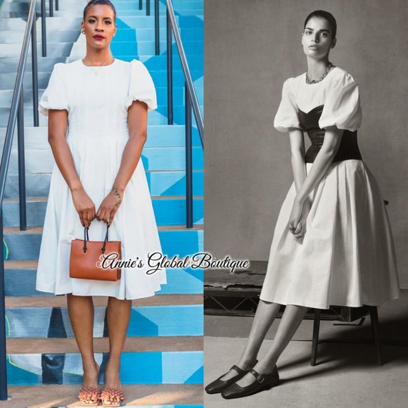 RARE NWT ANTHROPOLOGIE Eri + Ali Corset-Seamed Midi Dress - Picture 4 of 16